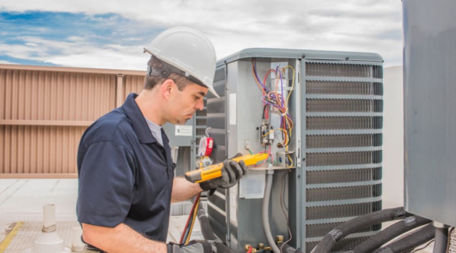 Man working on HVAC